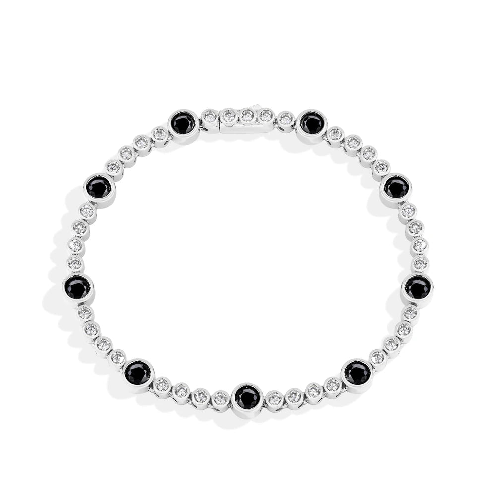 Black Moissanite Round Bubble Tennis Bracelet
