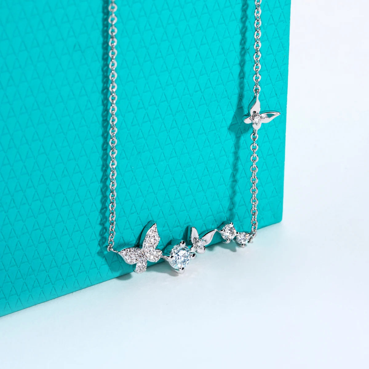 0.5 CTTW D Color Moissanite Butterfly Pendant Necklace