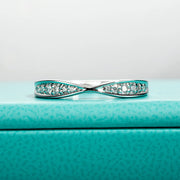 GK Moissanites Bow Tie D Color Moissanite Wedding Band Rings
