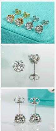 1-2cttw D Color Moissanite Stud Earrings.