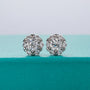 1cttw D Color Moissanite Diamond Flower Stud Earrings.