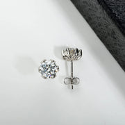 2cttw D Color Moissanite Lotus Stud Earrings.