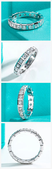 GK Moissanites 2.2mm D Color Moissanite Princess Eternity Band Ring