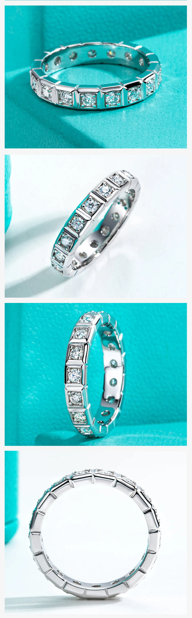 GK Moissanites 2.2mm D Color Moissanite Princess Eternity Band Ring
