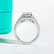 3CT Radiant Cut D Color Moissanite Engagement Ring