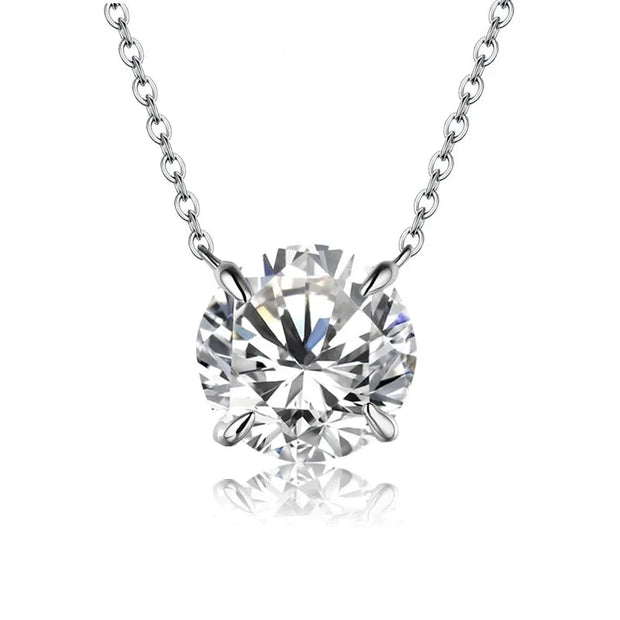 0.5-2CT Brilliant Cut Moissanite Pendant Necklace | S925.