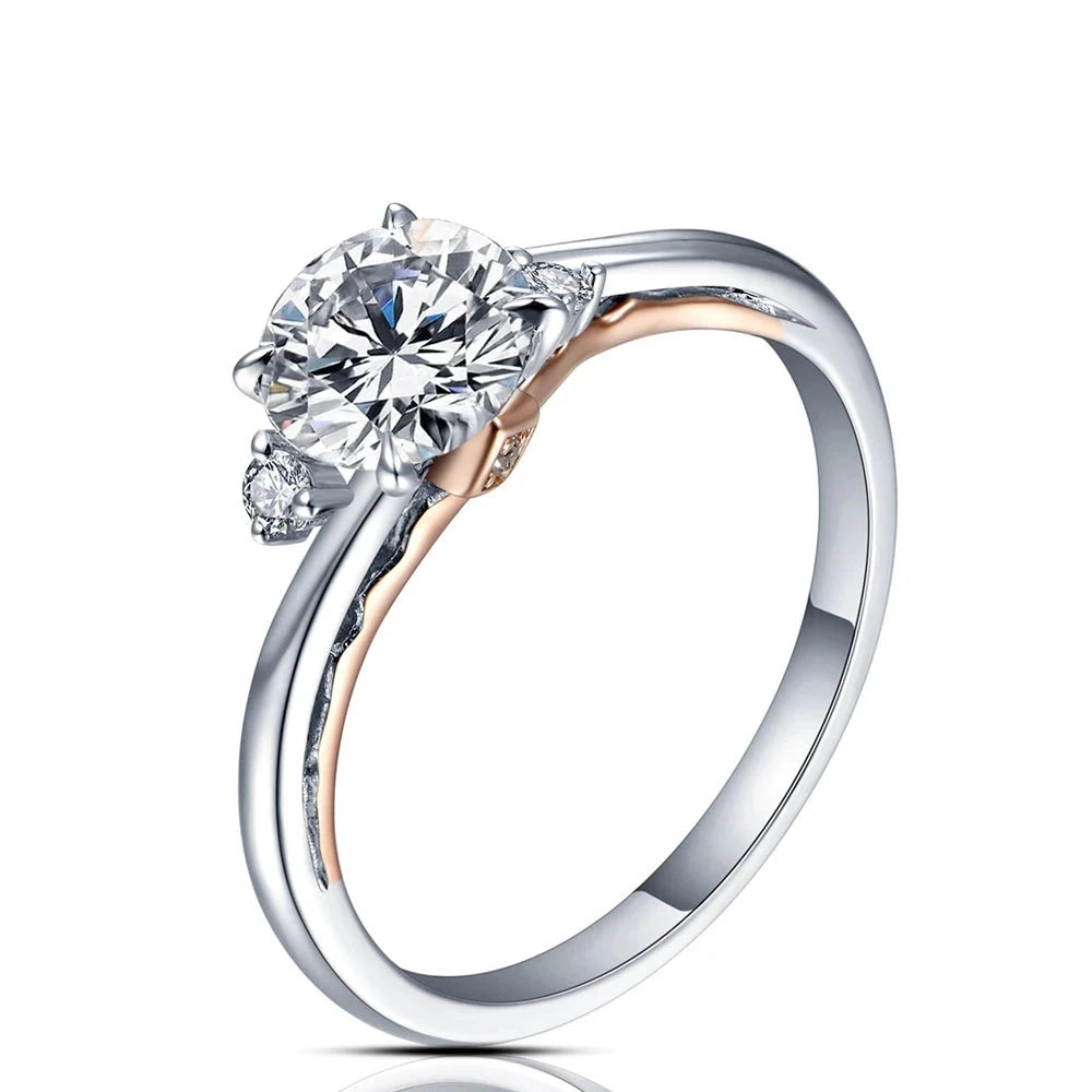 18K Rose Gold Plated Moissanite Promise Ring |S925.