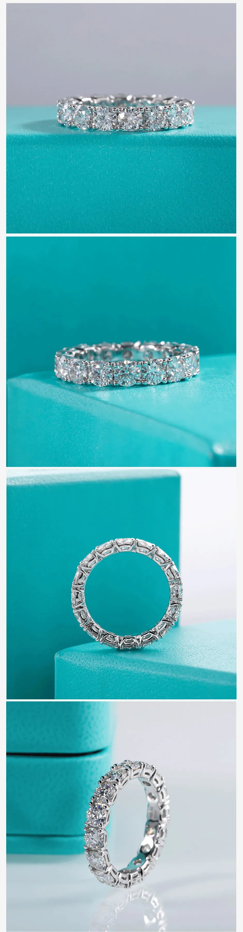 4 MM D Color Moissanite Eternity Band Ring