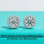 1cttw D Color Round Cut Moissanite Diamond Stud Earrings.