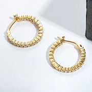 1.5mm 0.66cttw D Color Moissanite Huggie Hoop Earrings.