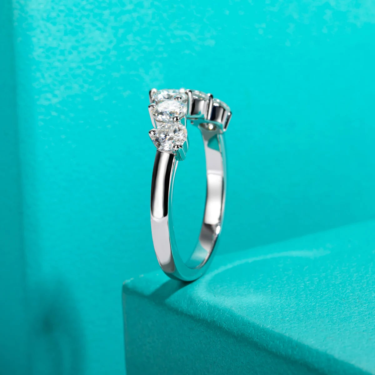 1.5 CTTW D Color Moissanite Wedding Band