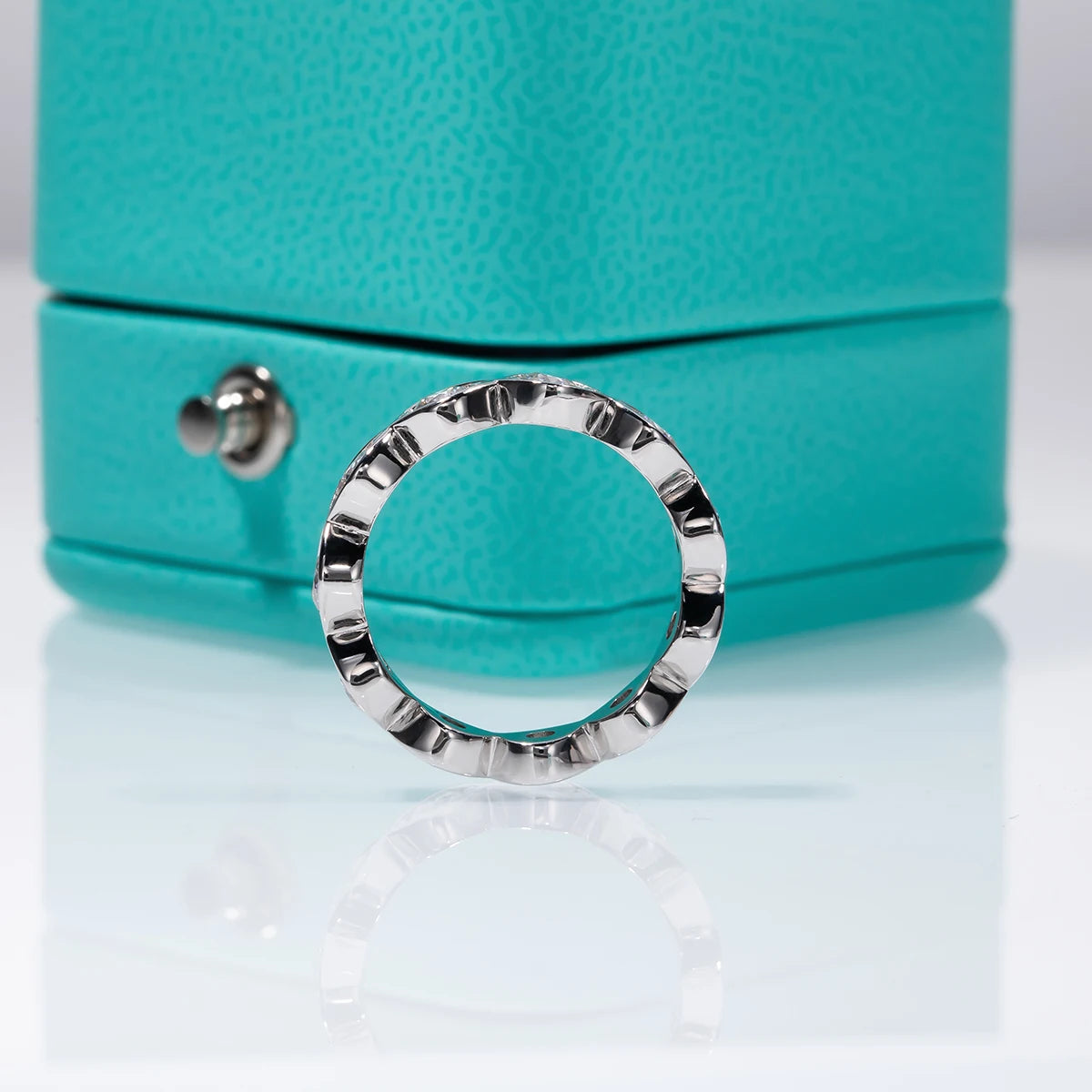 3.5MM D Color Round Cut Moissanite Eternity Band