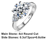 VVS1 D Color 4.6 CT Moissanite Engagement Ring.