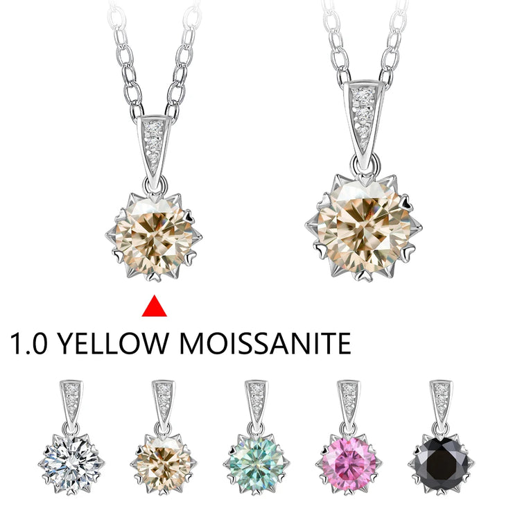 VVS1 D Color 1 Carat Brilliant Cut Pendant Necklace | S925.