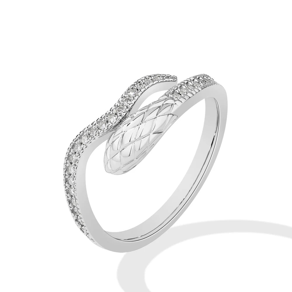 Snake Half Eternal Moissanite Ring