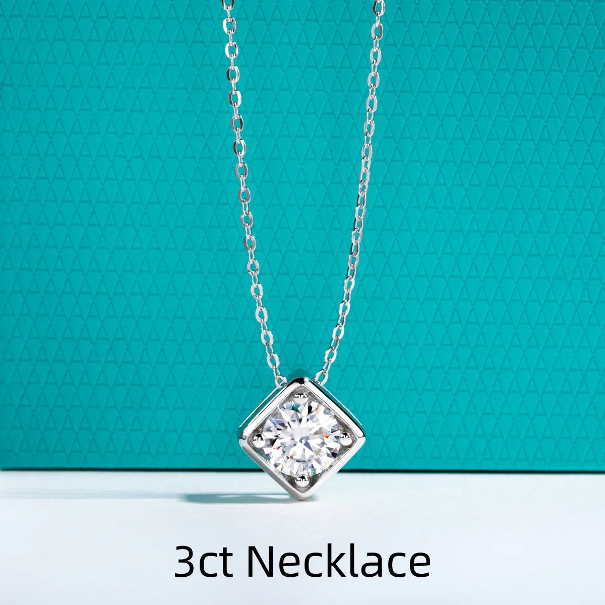 VVS1 Moissanite Square Pendant Necklace