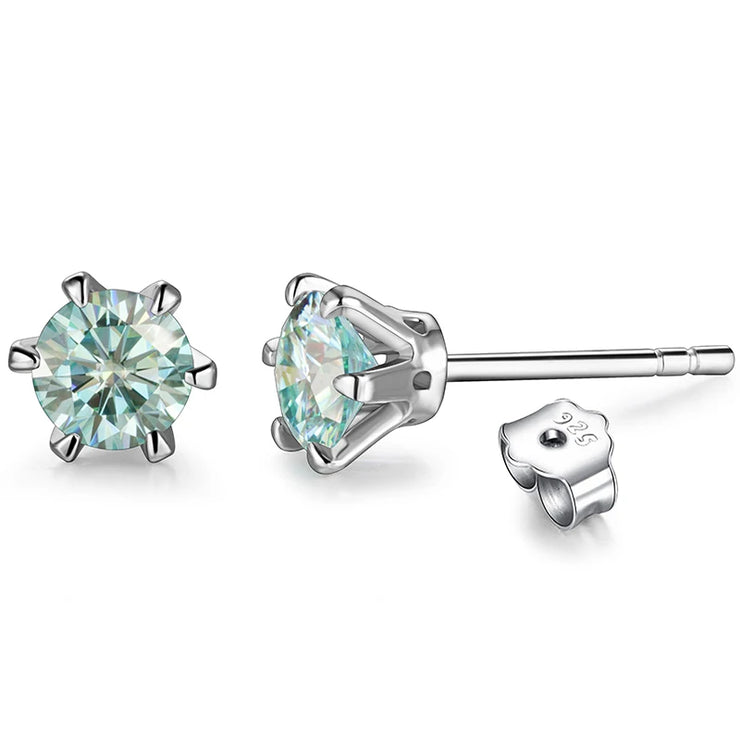 0.5 Carat Moissanite Gemstone Stud Earrings.