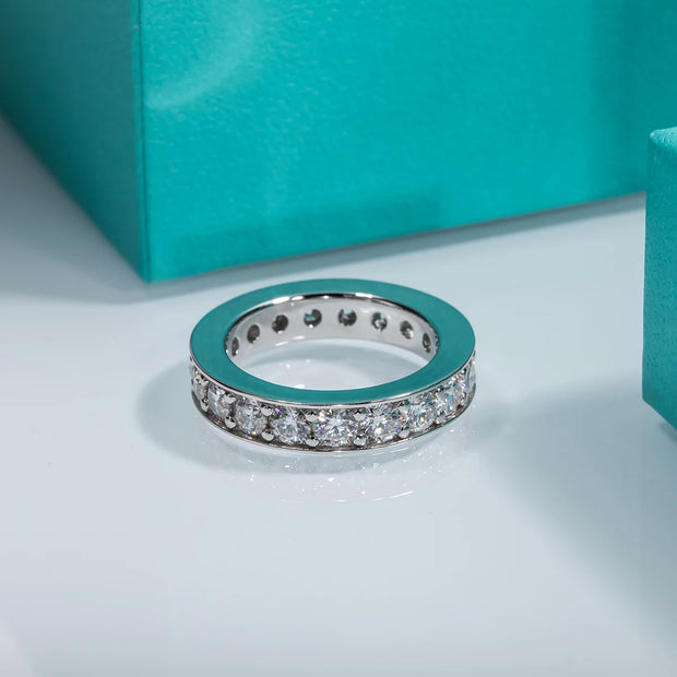 GK Moissanites 3.5mm D Color Moissanite Eternity Band Ring