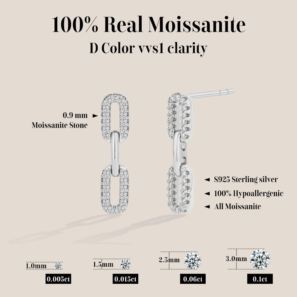 Interlocking Design Moissanite Stud Earrings