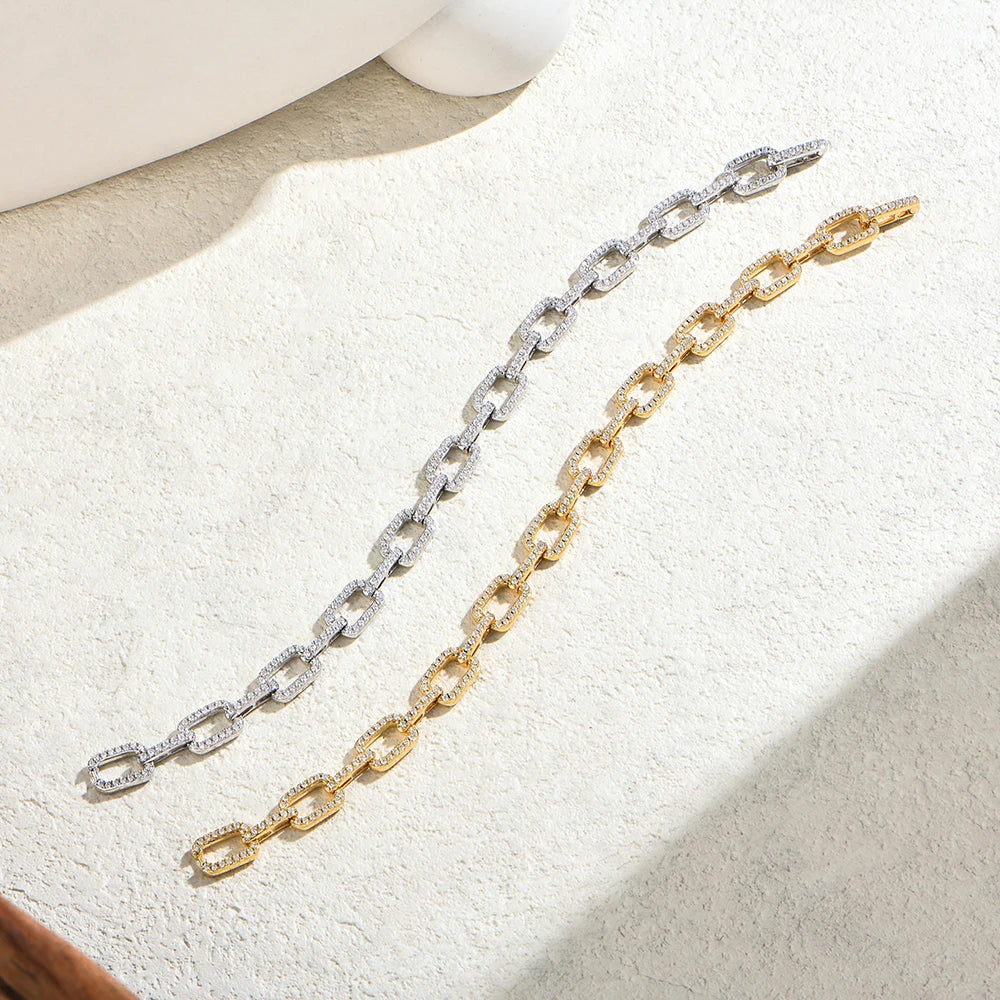 Fashion Hip Hop Moissanite Bangle Bracelet