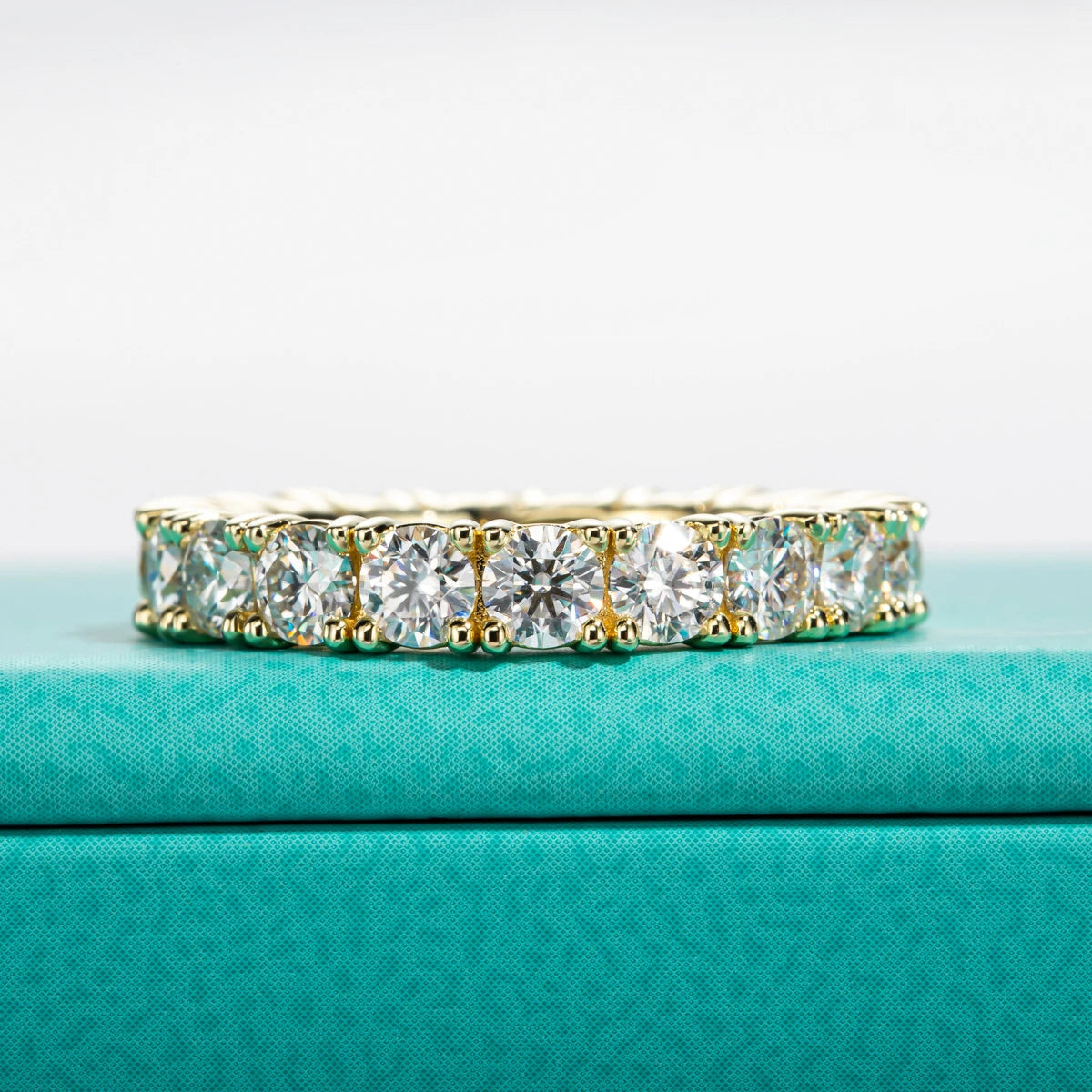 3.5 MM D Color Moissanite Eternity Band Ring