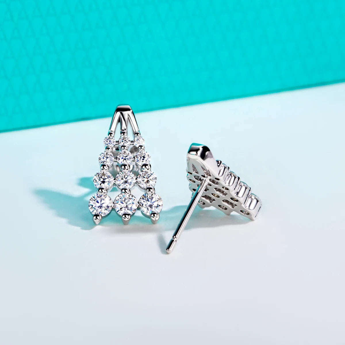 1.23 CTTW Moissanite Chandelier Tiered Drop Earrings