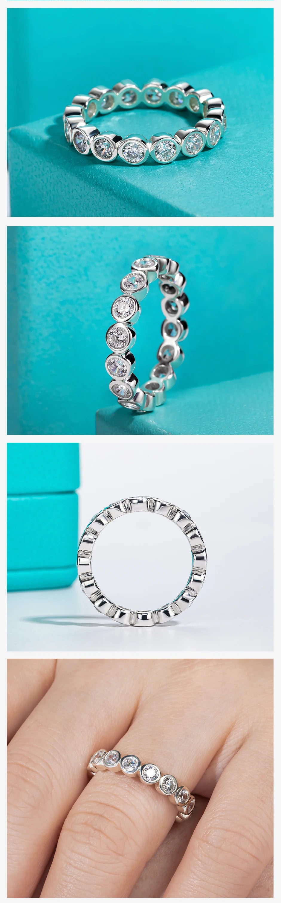 3 MM Round Cut Moissanite Eternity Band