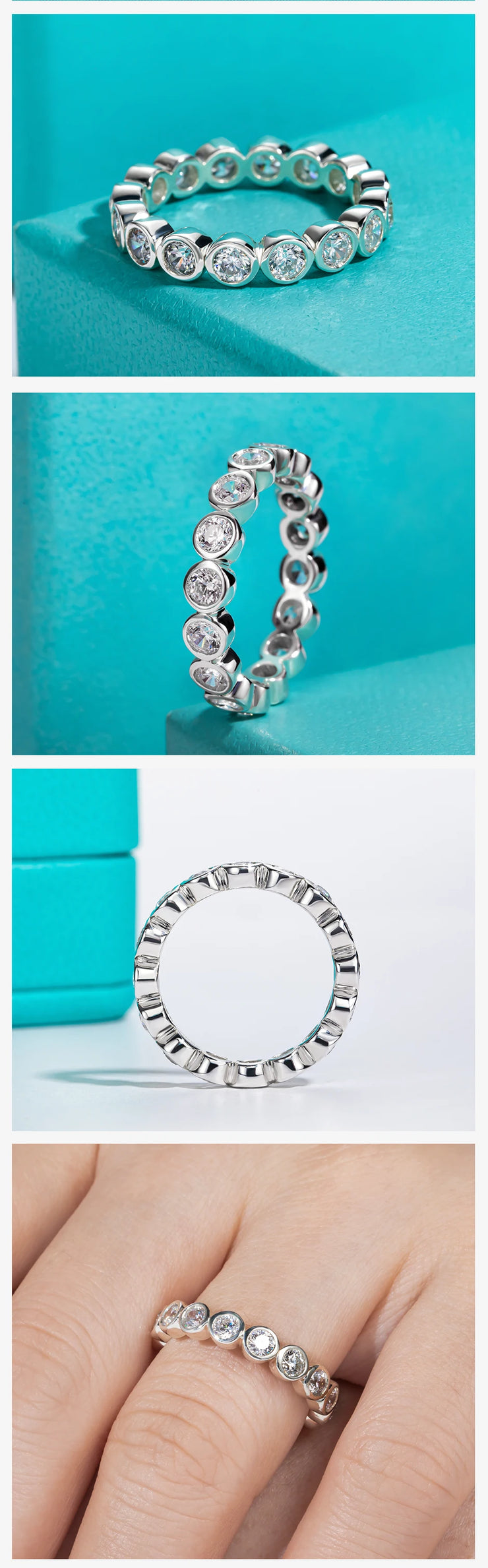 3mm Round Cut D Color Moissanite Eternity Band
