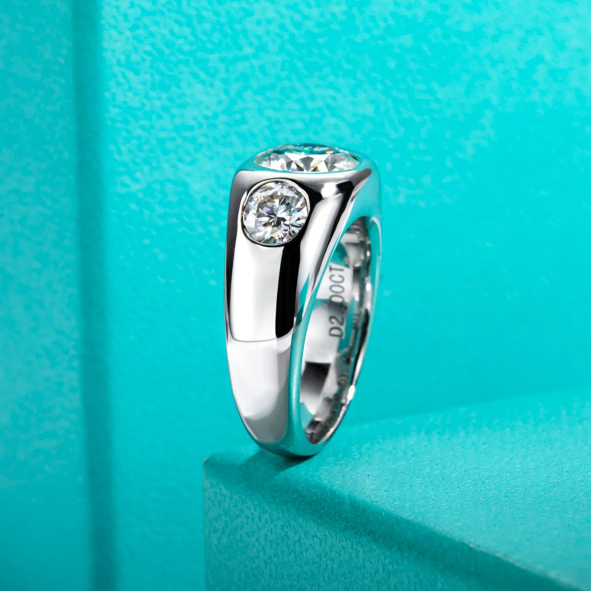 3 CTTW D Color Men's Moissanite Ring