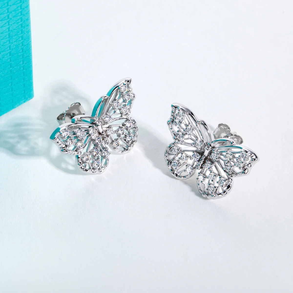 1.6 MM Moissanite Butterfly Stud Earring