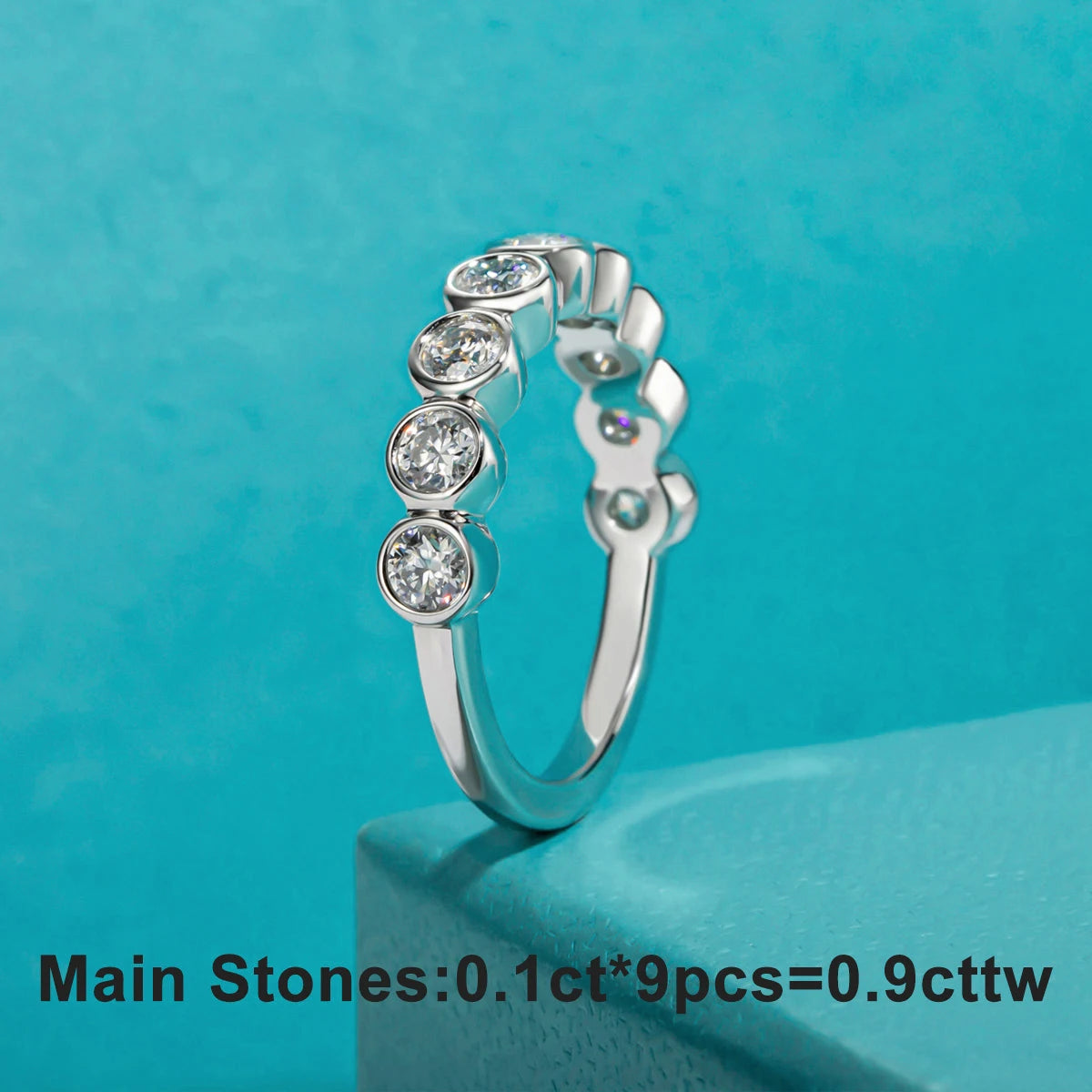 3 MM Round Cut Moissanite Eternity Band