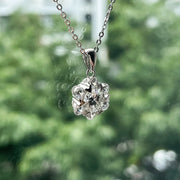 1 Carat Moissanite Flower Heart Pendant Necklace.