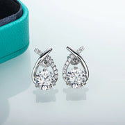 4cttw D Color Moissanite Diamond Stud Earrings.