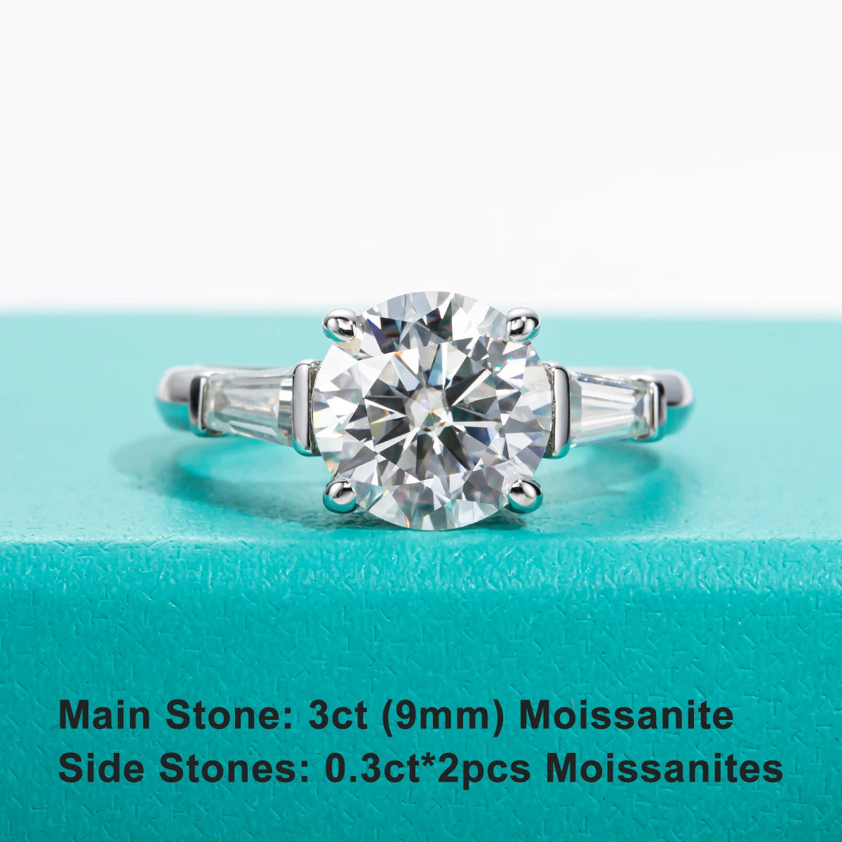 GK Moissanite 3ct Moissanite Engagement Ring.