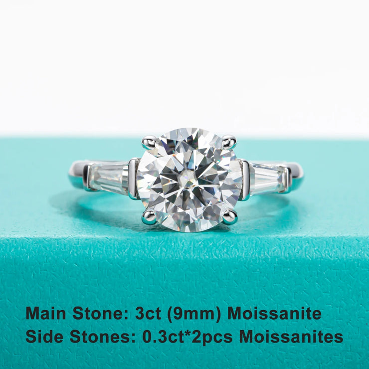 GK Moissanite 3ct Moissanite Engagement Ring.