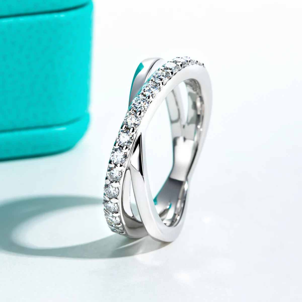 GK Moissanites 2mm D Color Moissanite Cross Band Ring