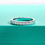 GK Moissanites 2.5mm 0.72cttw D Color Moissanite Half Band Ring