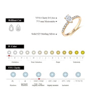 1.0 CT Moissanite 10K Yellow Gold Pear Shape Engagement Ring