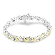 1.25 MM VVS1 D Color Round Cut Tennis Moissanite Bracelet | S925.