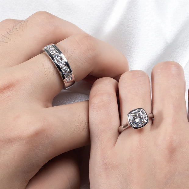 GK Moissanites D Color Moissanite Couple Rings