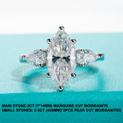 4 CTTW Marquise Cut D Color Moissanite Engagement Ring.