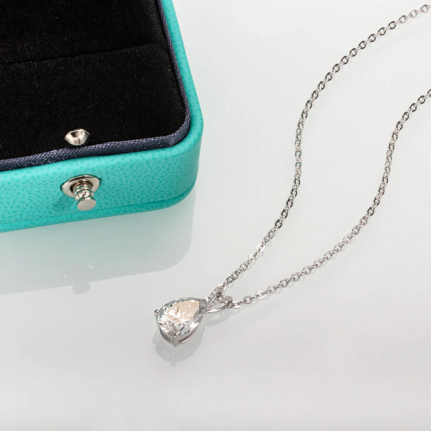 2.5ct Pear-Cut Moissanite Pendant Necklace.