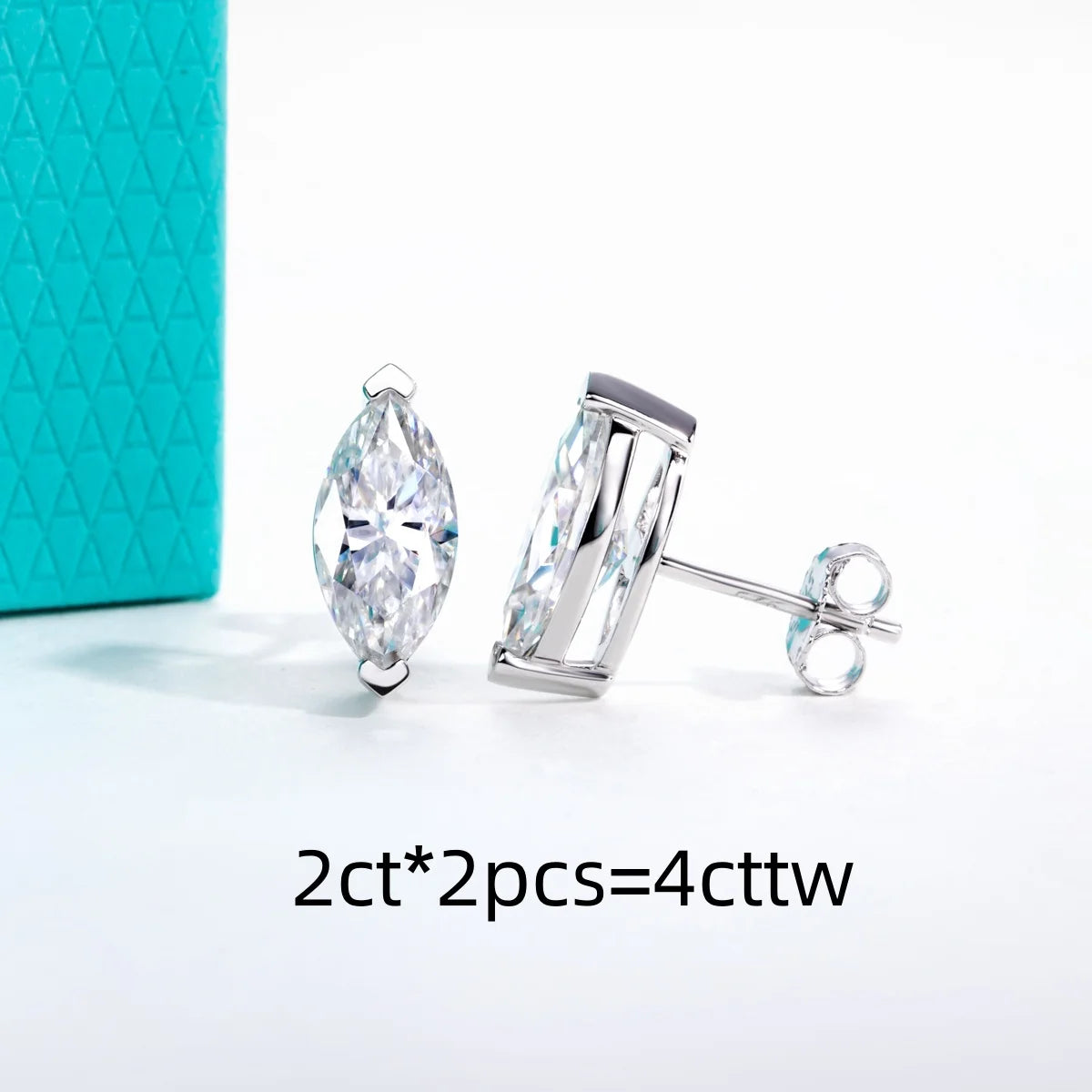 VVS1 D Color Marquise Cut Moissanite Earrings