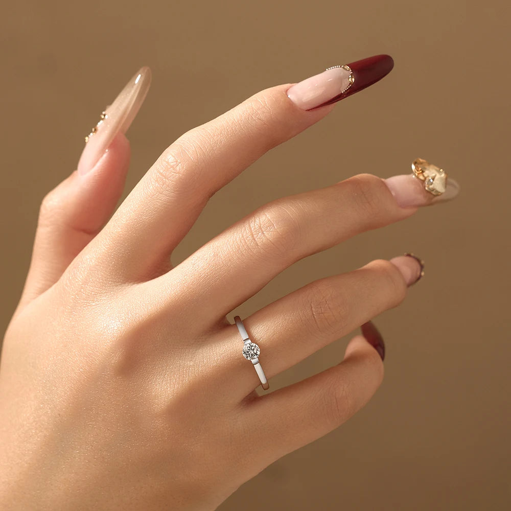 Round Cut Moissanite Classic Solitaire Ring