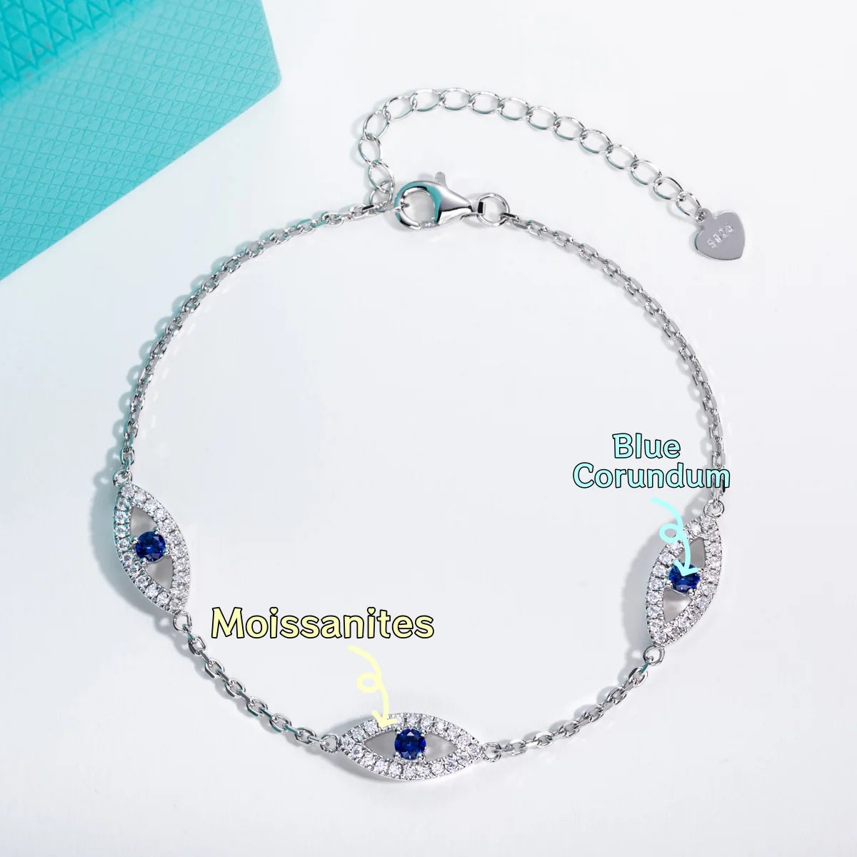 VVS1 Moissanite Evil Eye Bracelet