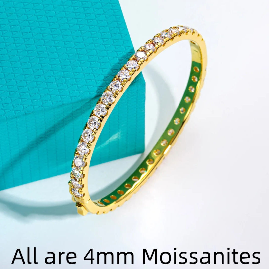 4 MM Moissanite Tennis Bangle Bracelet