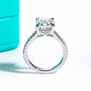 5CT Cushion Cut D Color Moissanite Engagement Ring.