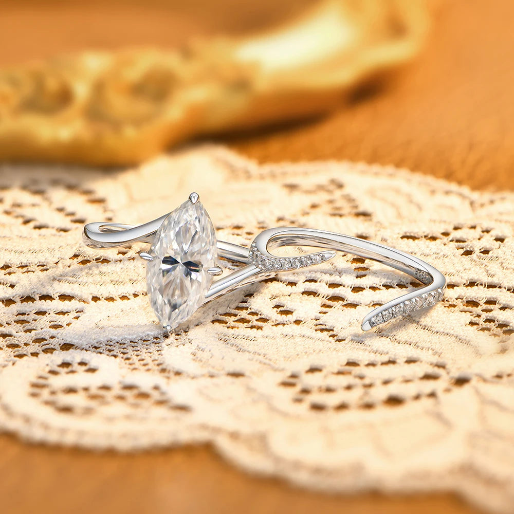 3 CT Marquise Cut Moissanite Engagement Ring