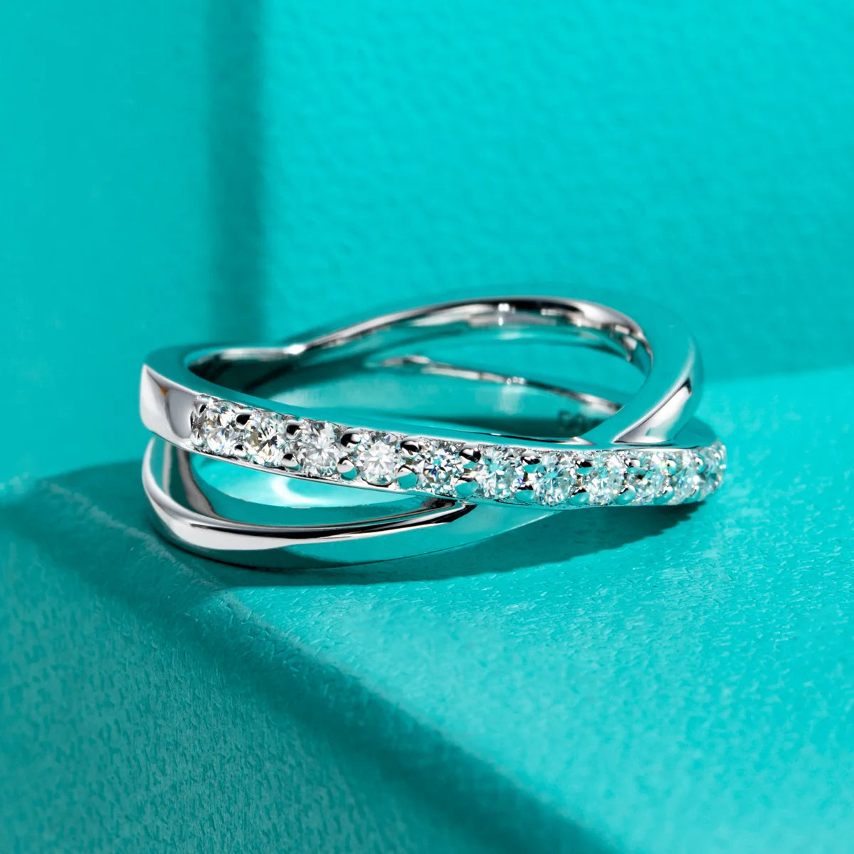 GK Moissanites 2mm D Color Moissanite Cross Band Ring