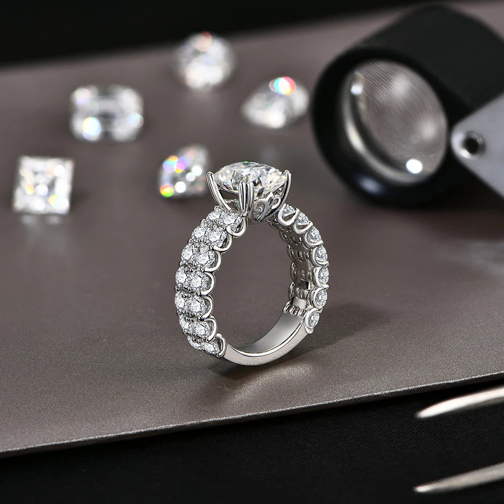 10*8mm Cushion Cut Moissanite Engagement Ring